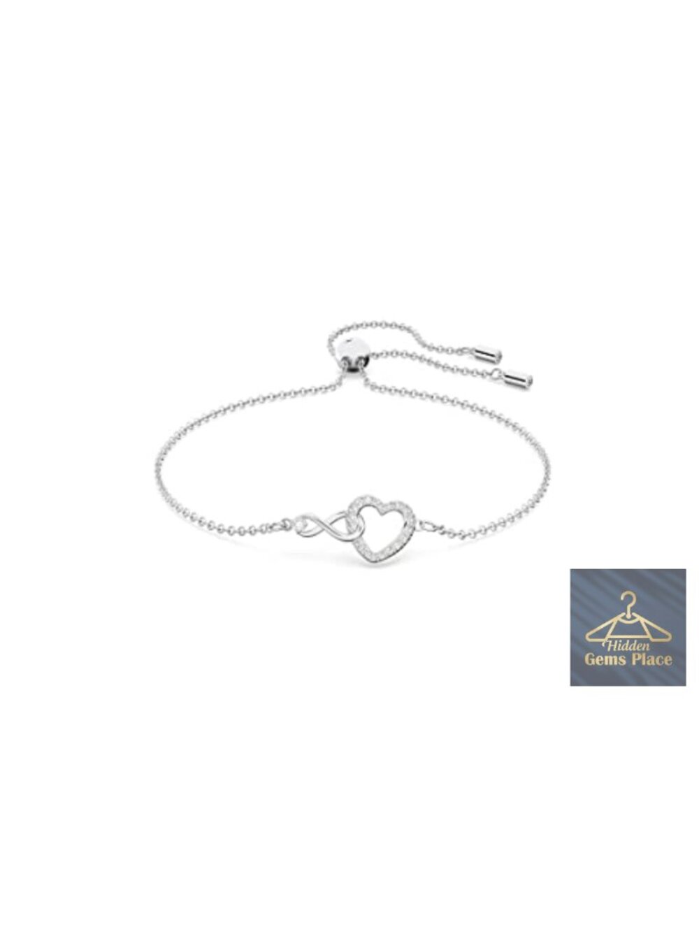 Swarovski Hyperbola Infinity Heart Crystal Chain Bracelet